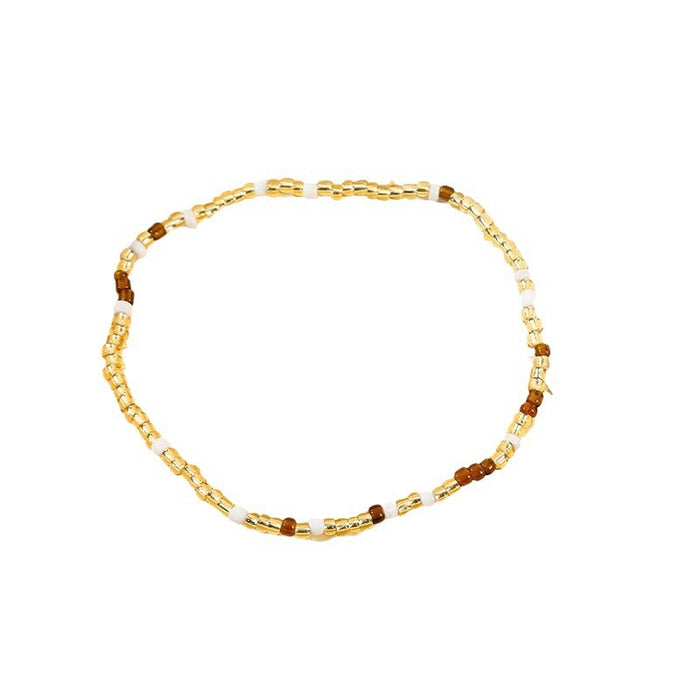 Wholesale Handmade colorful rice bead beach chain bracelet DIY finished bead string bracelet