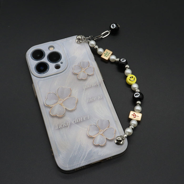 Wholesale jewelry  billiards black 8 dice mobile phone lanyard hair whiteboard smiley hip hop