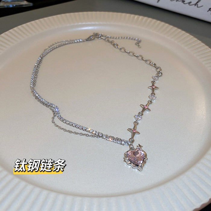 Wholesale Irregular Brooch Moonstone ing Necklace Clavicle Chain