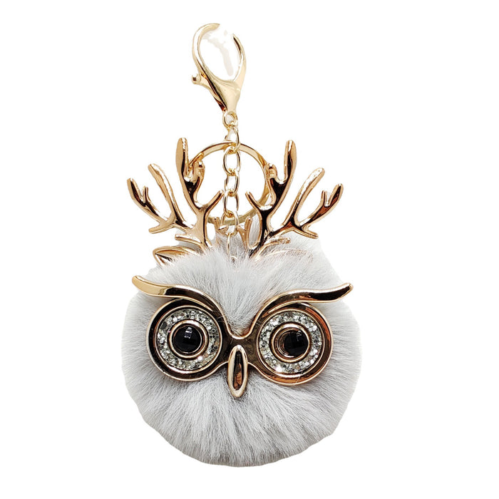 Wholesale Plush Antlers Owl Pendant Bag Keychain