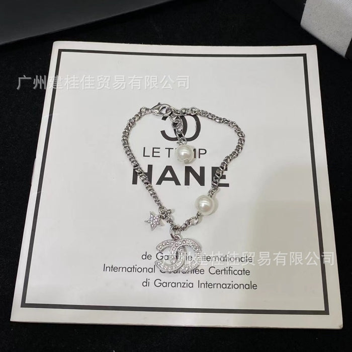 Wholesale Pearl Full Diamond Star Bracelet Women's Sweet Bracelet