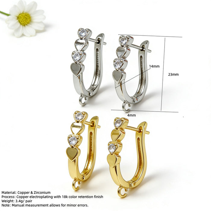 Wholesale Simple U-shaped Heart Hoop Earrings