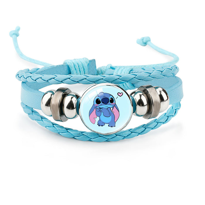 Wholesale Cute Cartoon Multi-Layer Braided Leather Beaded Bracelet