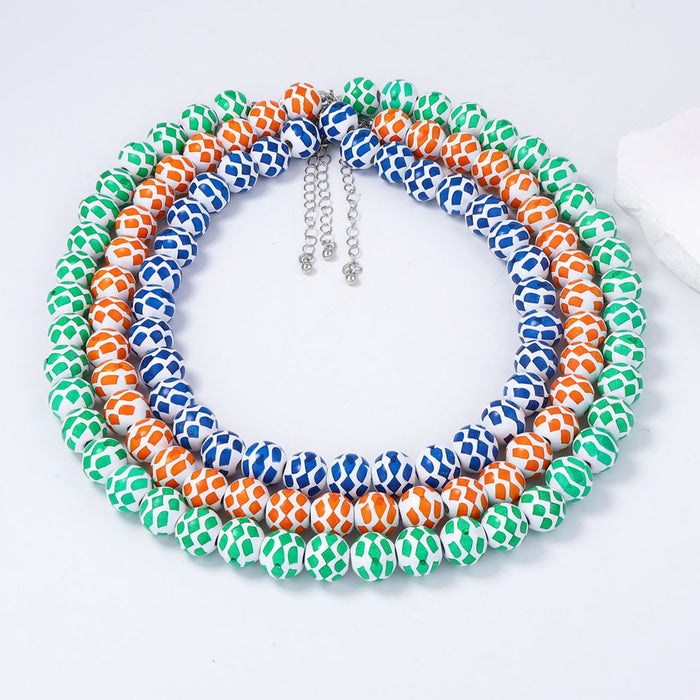 Wholesale Geometric Ball Ornaments Elegant and Fashionable Women's Multi-Layer Necklace
