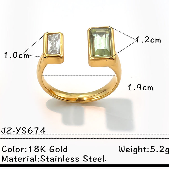 Wholesale Stainless Steel Gold-Plated Adjustable Ring