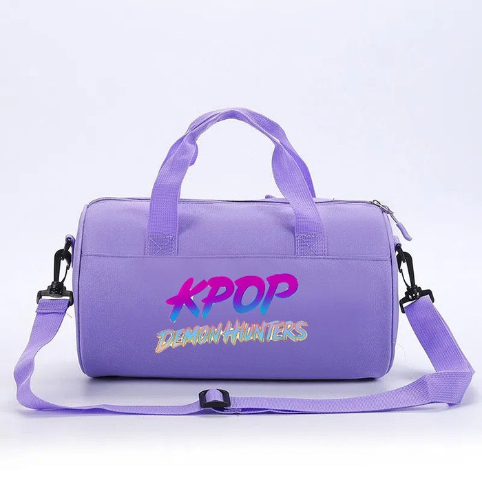 Wholesale KPOP Cartoon print cylindrical sports and fitness crossbody handbags