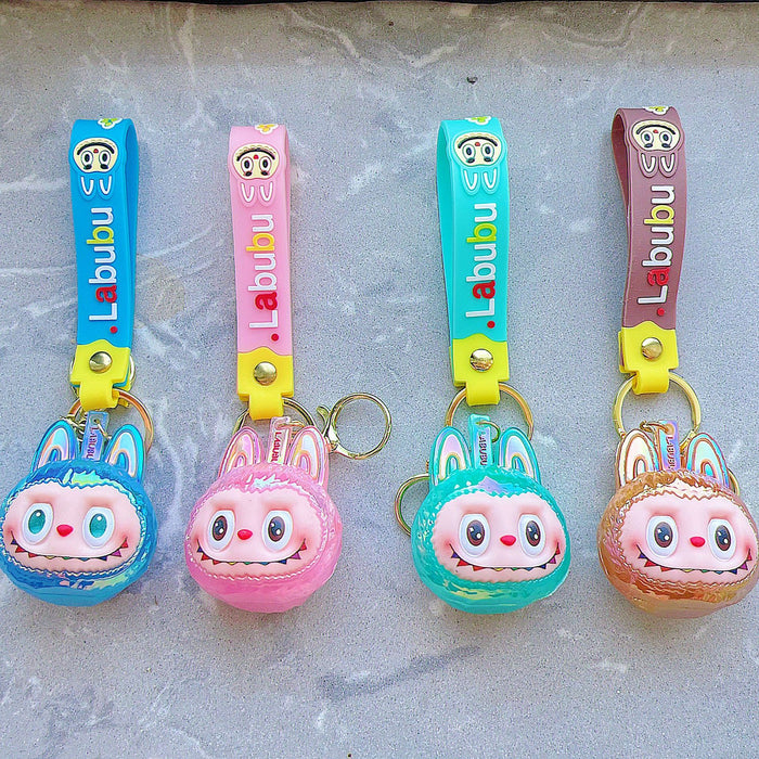 Wholesale Electroplated luminous cartoon 3D doll keychains for couples