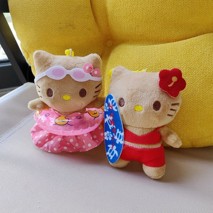 Wholesale Hawaii Beach Swimming Circle Surfing Pineapple Paradise Cat Plush Doll Pendant