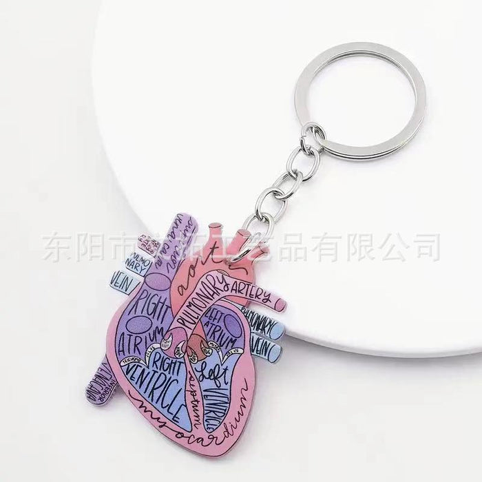 Wholesale Heart Shape Cartoon Acrylic Key ChainJDC-KC-Went002