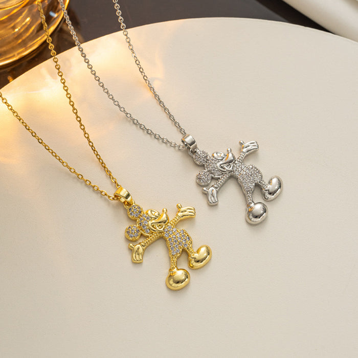 Wholesale Titanium Steel Cartoon Diamond Necklace Three-piece Set JDC-NE-Kucai023