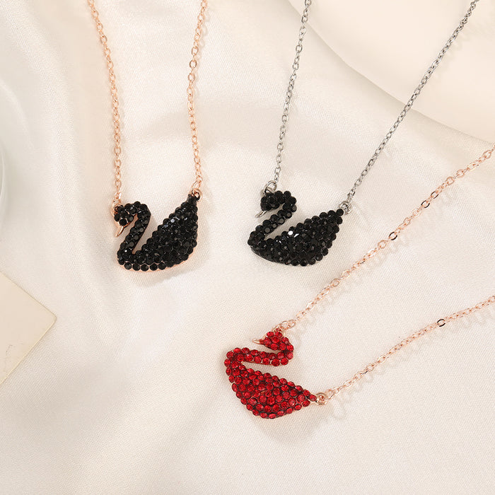 Wholesale Diamond-encrusted swan necklaces come in a variety of colors