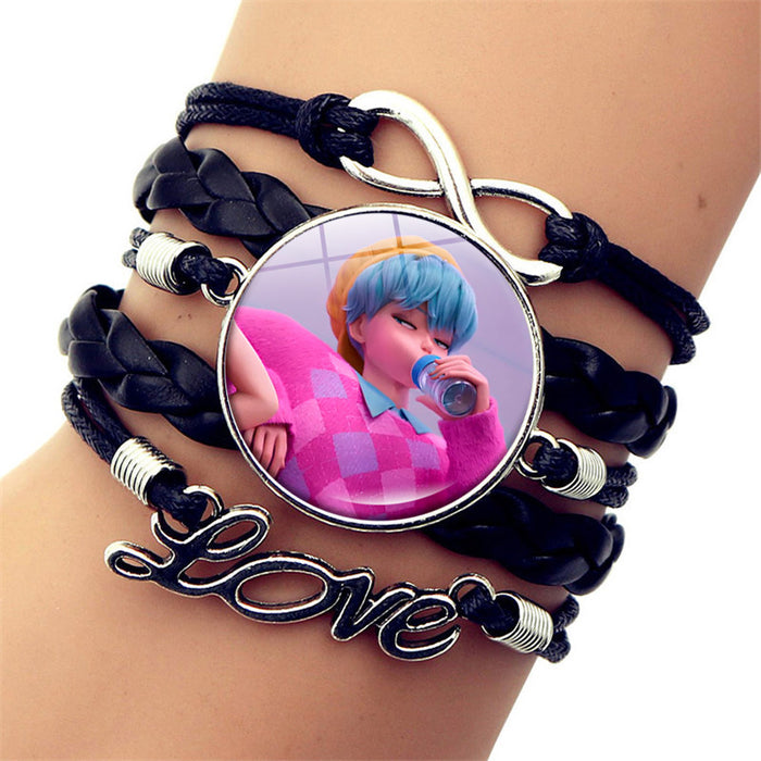 Wholesale K-POP Bracelet for Women,  Anime Cartoon Merchandise Leather Accessories
