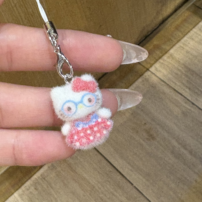 Wholesale Flocked Cat Phone Charm &  Keychain