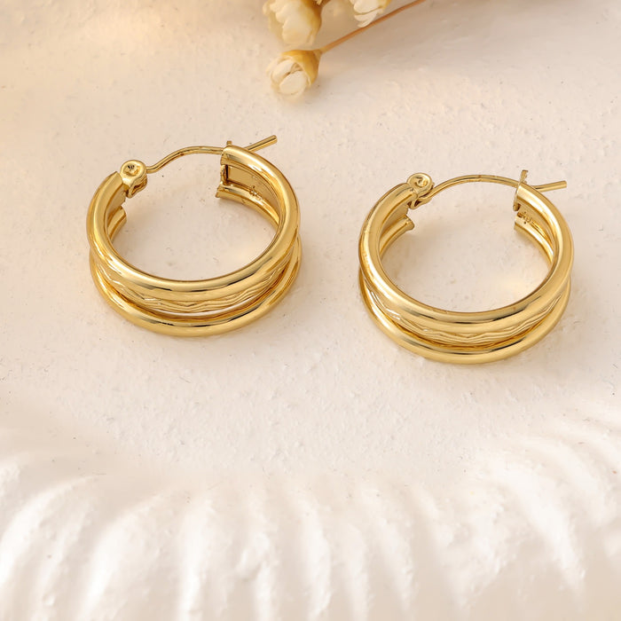 Wholesale New high-end stainless steel earrings, fashionable and versatile, with a minimalist and niche style