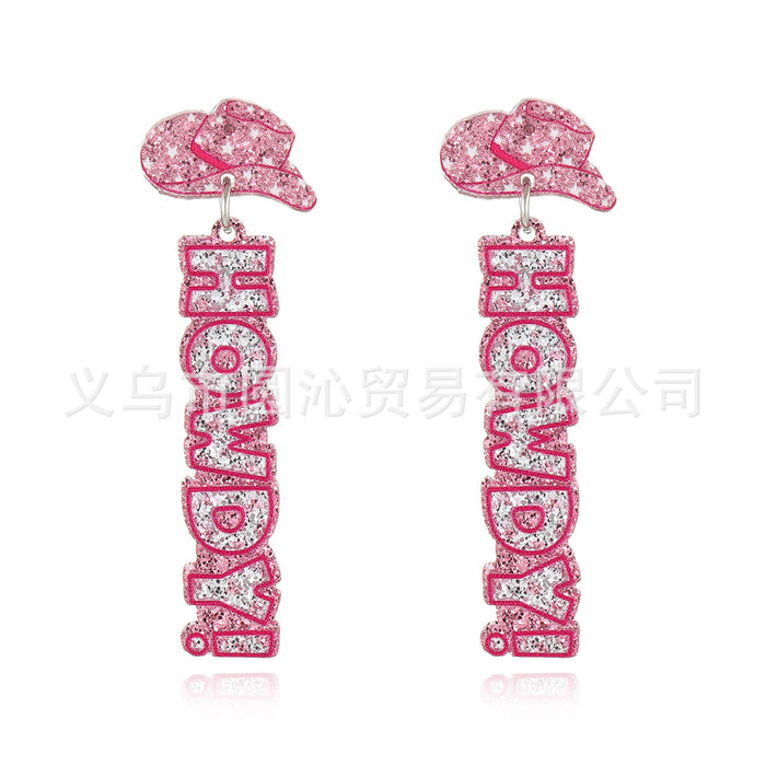 Wholesale Valentine' s Day Peach Heart Earrings Simple LOVE Letter Acrylic Sheet Printed Love Earrings