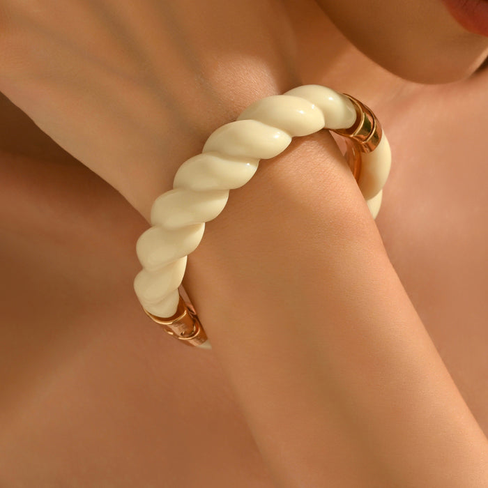 Wholesale Resin Retro Color-Contrast Beaded Bracelet Handmade Woven Stackable Jewelry Accessory MOQ≥2