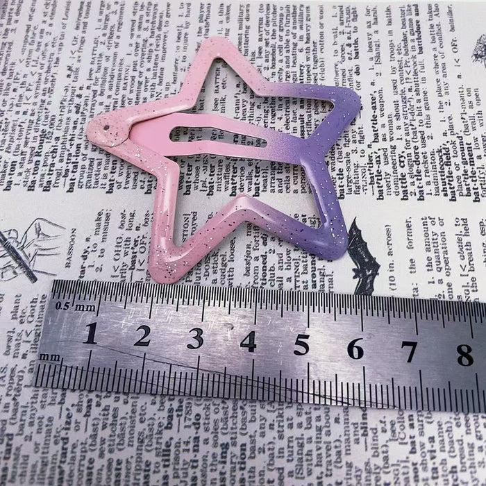 Wholesale Large gradient fine sparkling pentagram side, forehead with broken hair, cute star hairpin hair accessory