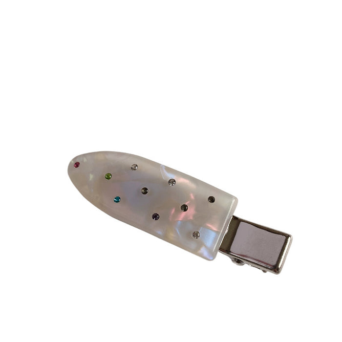 Wholesale Colorful diamond side hair clip with no trace, elegant edge clip, high-end feeling, duckbill clip, fashionable and versatile headband