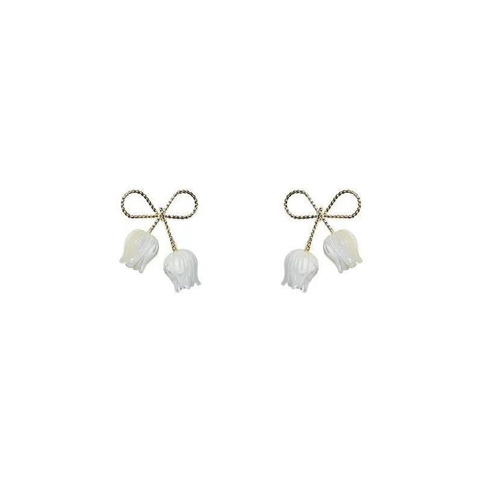 Wholesale Trendy Fairy Forest Design Tulip Earrings Zinc Alloy Electroplated Gift for Party Everyday Wear