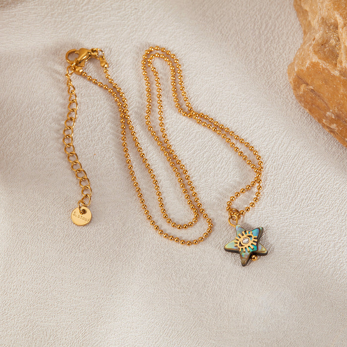 Wholesale Personalized, fashionable and creative necklace with stainless steel design and diamond studded collarbone chain