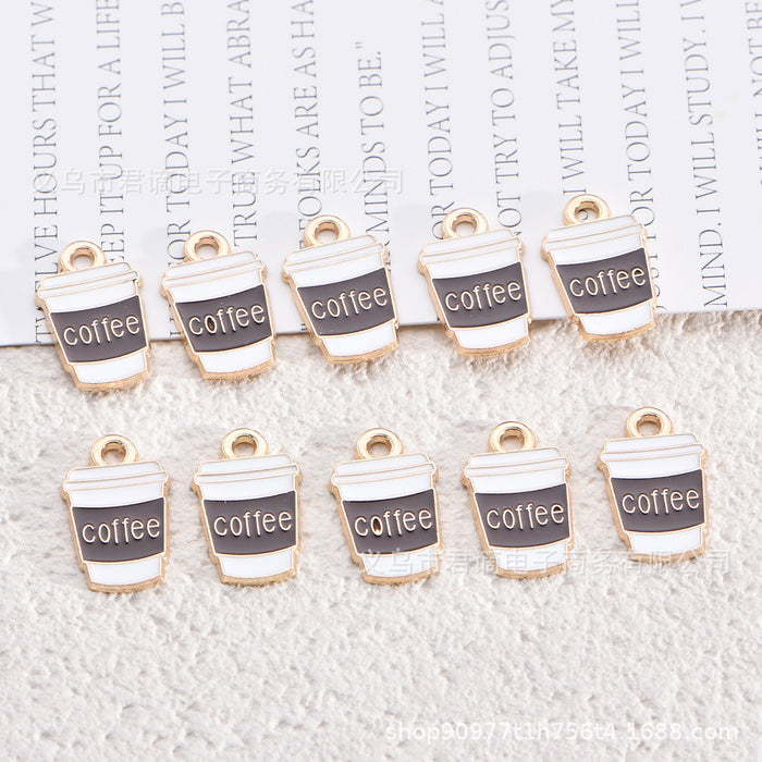 Wholesale compact coffee cup jewelry pendant pendant keychain earrings pendant