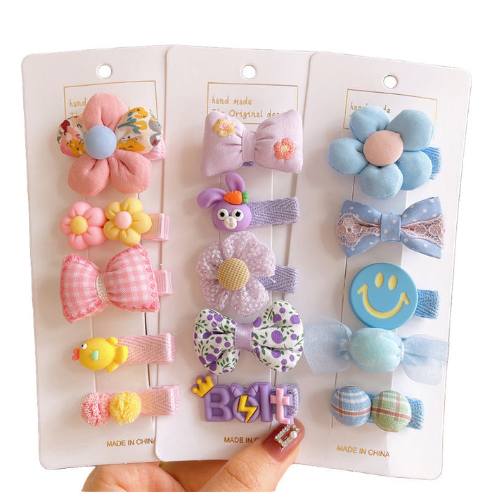 Wholesale Children's Fabric Bow Cartoon Hairpin Set JDC-HC-Jiangx009