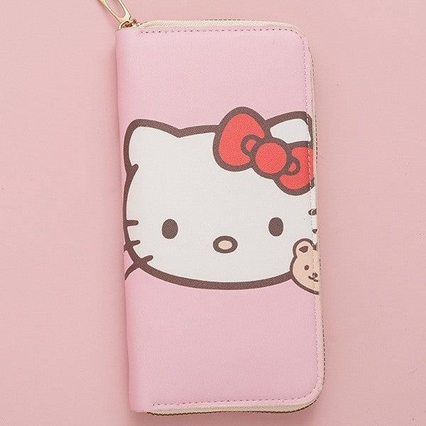 Wholesale Kitten Long Zipper Girl' s Wallet