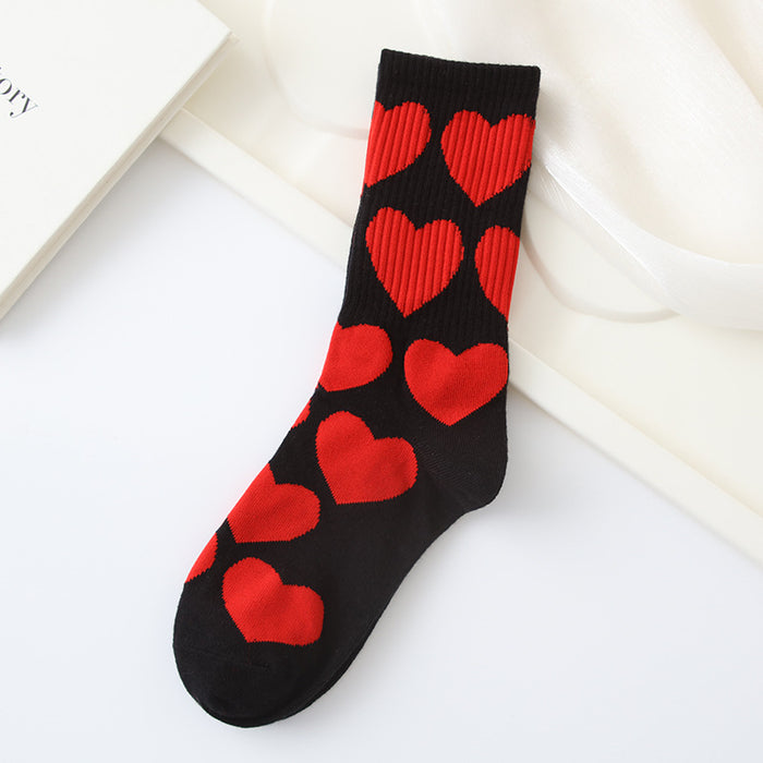Wholesale Love women's socks, mid tube trendy men's socks, long socks, simple skateboarding sports socks, mid tube sports socks