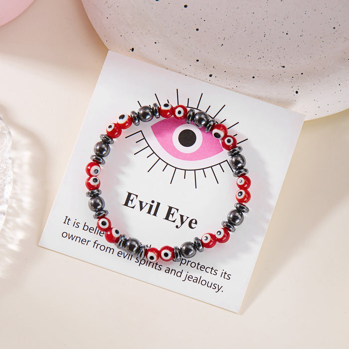 Wholesale angel black stone bracelet devil eyes woven eyes jewelry lovers