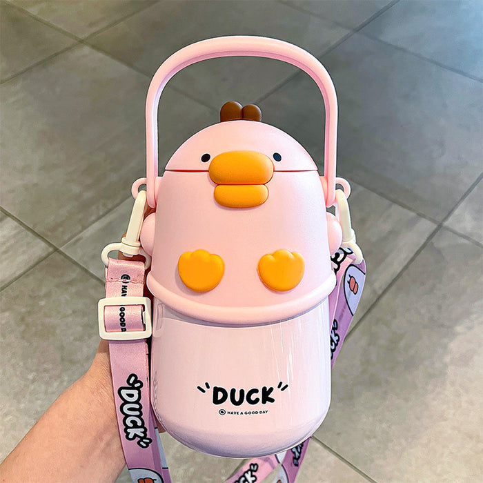 Wholesale Students  cute doodle duck thermos cup