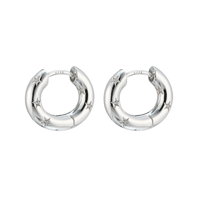 Wholesale Simple and versatile temperament silver needle ear buckle light luxury personalized earrings