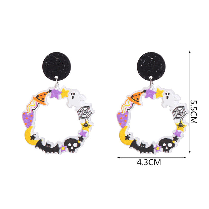 Wholesale  Pumpkin Cat Skull Funny Earrings Alternative Acrylic Earrings