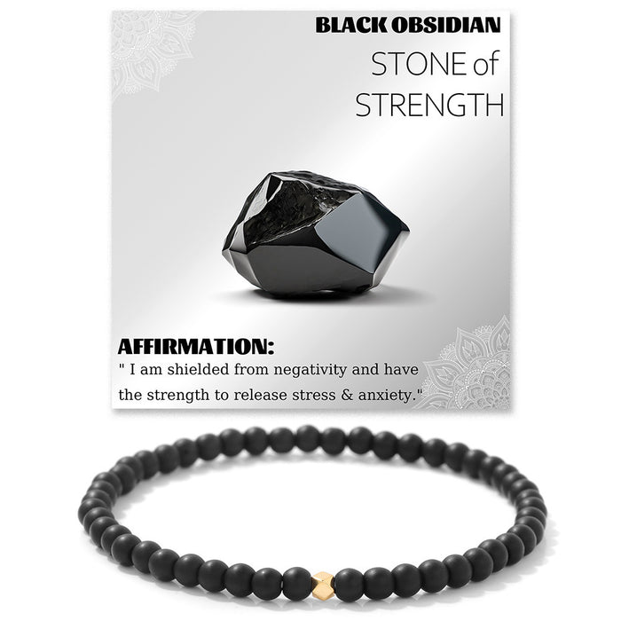 Wholesale 4mm stone bead bracelet with elastic cord