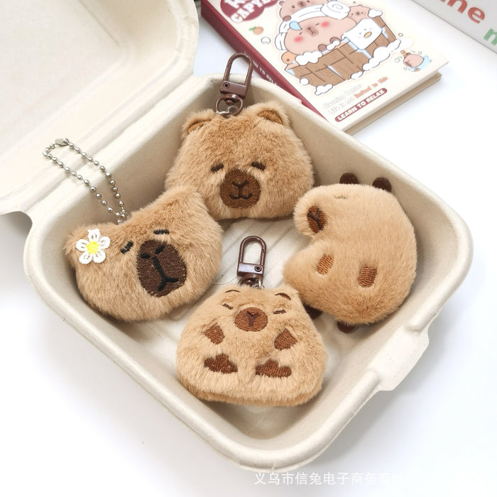 Wholesale Cute Plush Doll Pendant Capybara Keychain Accompanying Gift Small Hanging Decoration Accompanying Gift Brooch Doll