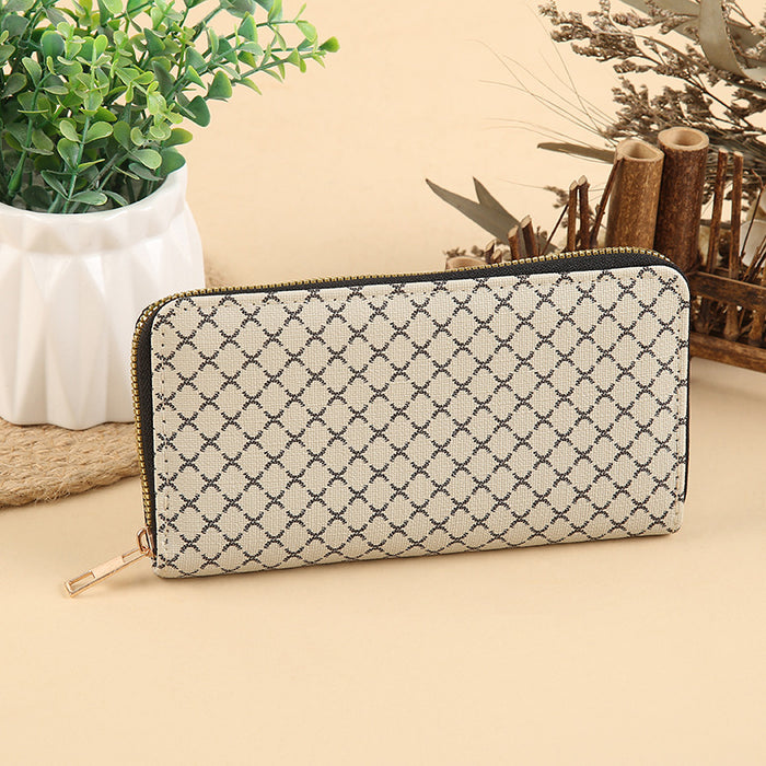 Wholesale PU Leather Long Wallet with Retro Print Design Large Capacity MOQ≥3