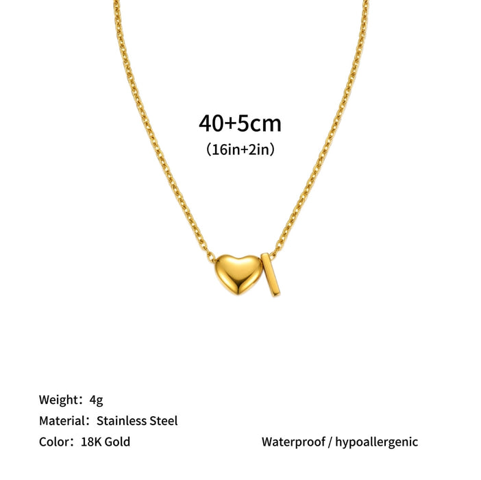 Wholesale Clavicle chain jewelry accessory 26 letter heart pendant titanium steel necklace