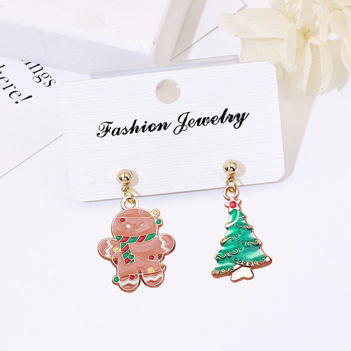 Wholesale Metal Electroplated Christmas Earrings Snowflake Elk Design Chic Fashion Access MOQ≥2 MOQ≥