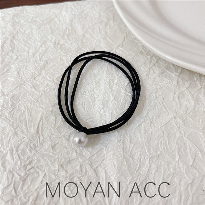 Wholesale Pearl Headband Feminine Black Work Clothing Versatile Rubber Band Hairband
