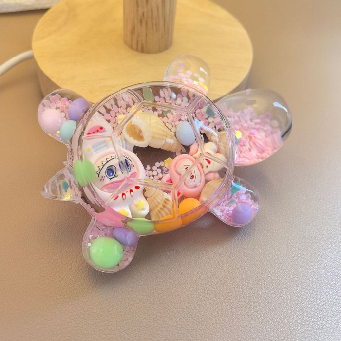 Wholesale Decorative Acrylic Turtle Ornament Glow-in-the-Dark Quicksand Toy MOQ≥2