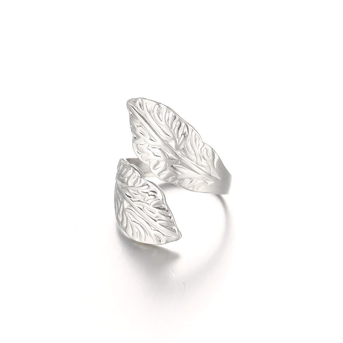 Wholesale Retro Geometric Irregular Textured Stainless Steel Ring
