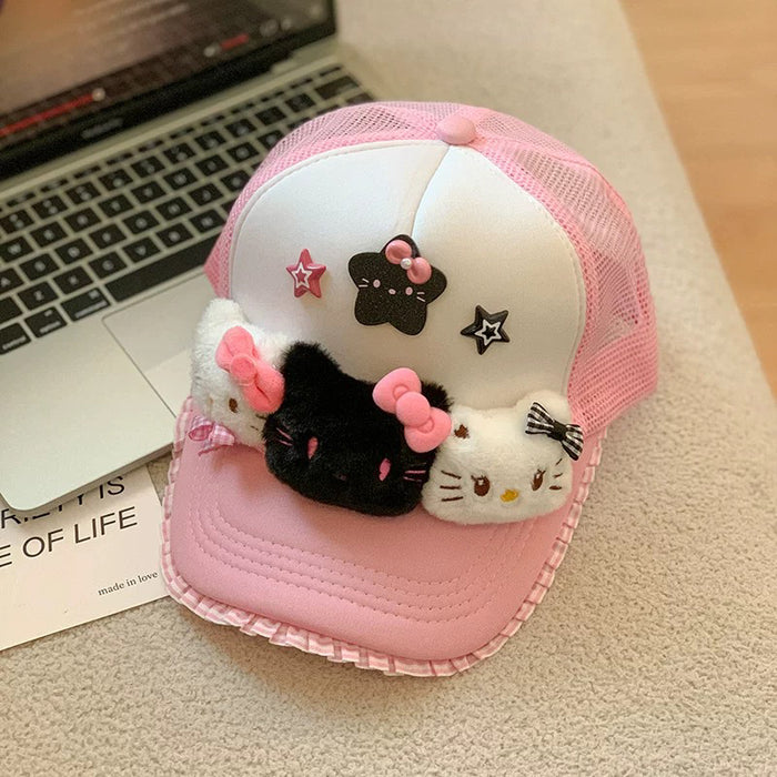 Wholesale Cute Cat Bow Cap Children Small Breathable Baseball Cap