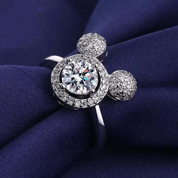 Wholesale Diamond Ring Carat Stars Brilliant Niche Texture Adjustable Ring