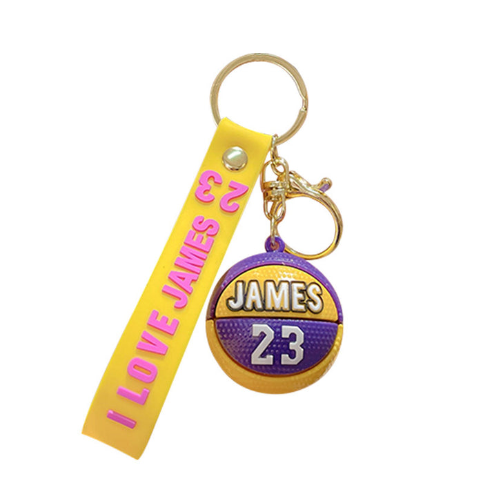 Wholesale Cartoon key chain star basketball pendant bag pendant car key chain gift