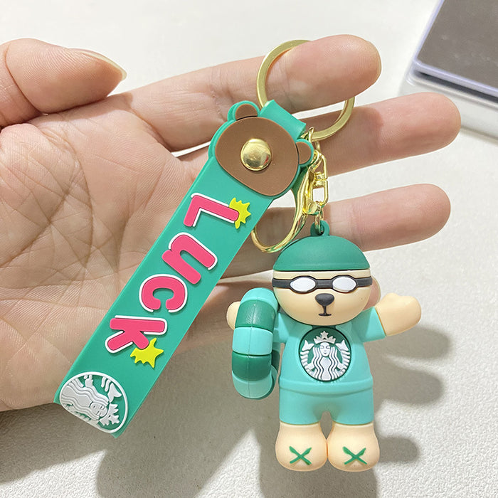 Wholesale Bear Fitness Keychain Bag Pendant Doll
