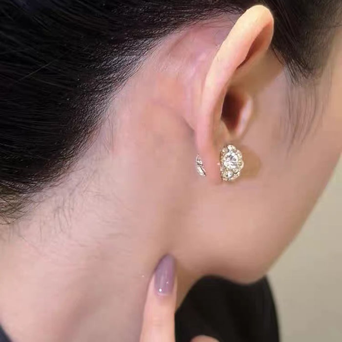 Wholesale Zircon magnetic earrings without piercings, exquisite and versatile high-end earrings, light luxury and high-end ear clips
