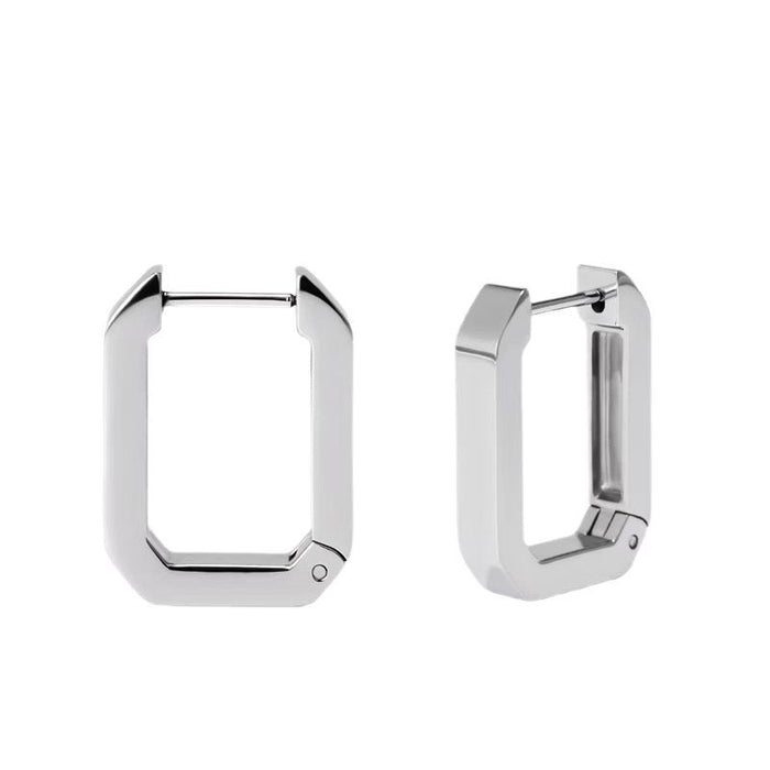 Wholesale Minimalist Non-Fading Earrings for Women Niche Design Rectangular Cold Style New Hot Style Accessible Luxury Earrings Ear Buckles