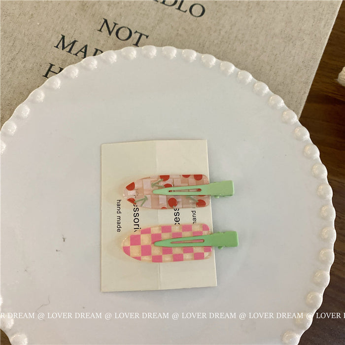 Wholesale Plaid seamless clip hair clip makeup clip bangs clip hair accessory