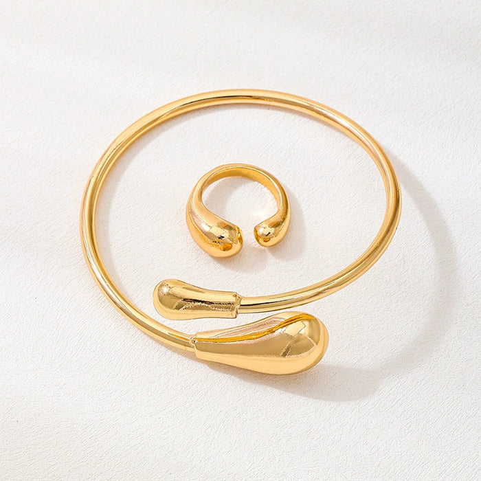 Wholesale Exaggerated Necklace Drop-Shaped Metal Glossy Accessories Necklace