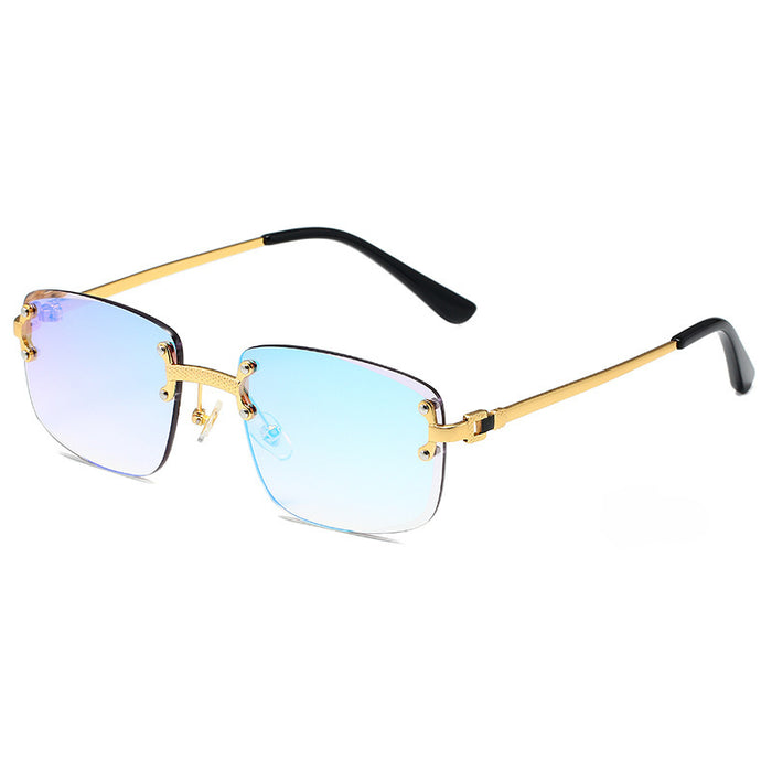 Wholesale  Rimless Trim Spring Foot Sunglasses Women's  Gradient Sunglasses Men's