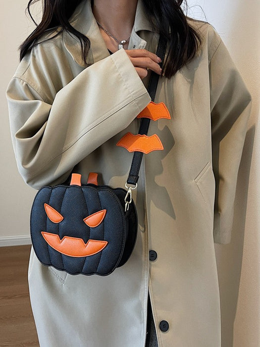 Wholesale Chic Pumpkin Shape Crossbody Bag PU Leather Small Shoulder Bag for Party